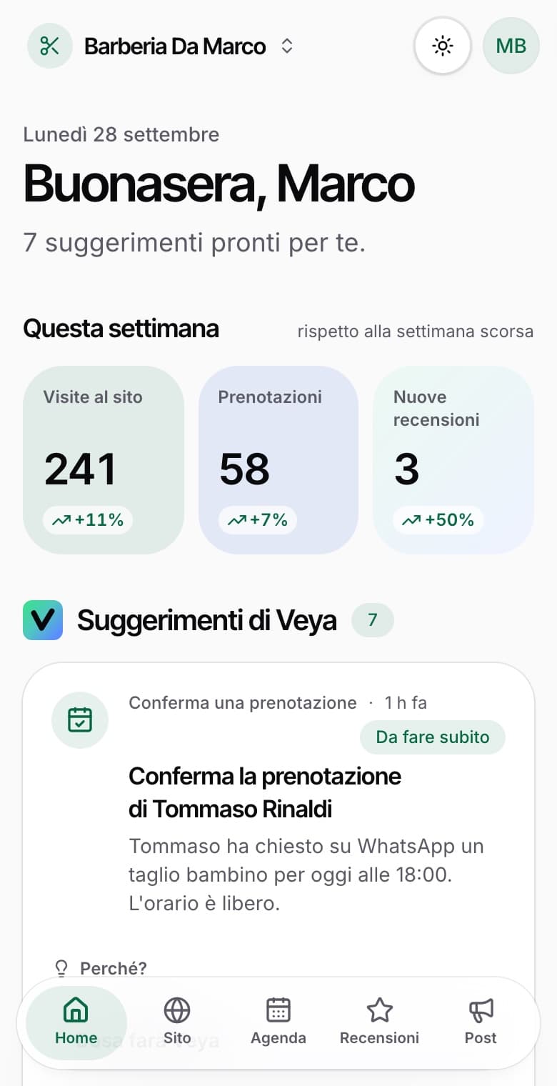 L'app Velito su un telefono